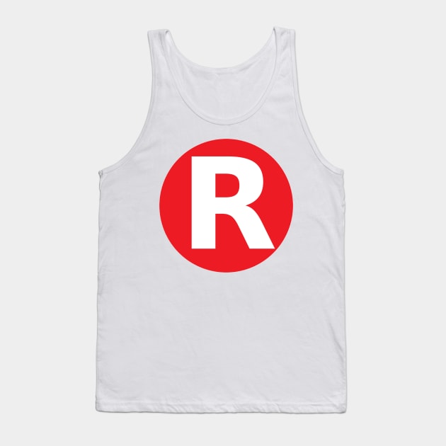 Letter R Big Red Dot Letters & Numbers Tank Top by skycloudpics